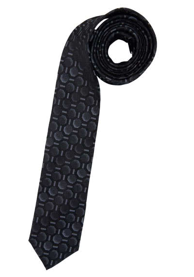 VENTI Seidenkrawatte 6,0 cm breit fleckenabweisend Muster schwarz
