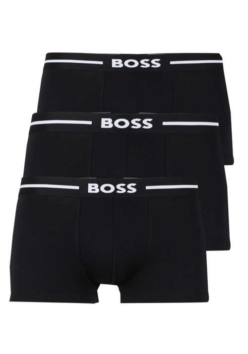 BOSS Boxershorts/Trunk 3er-Pack Gummibund Logo-Detail schwarz