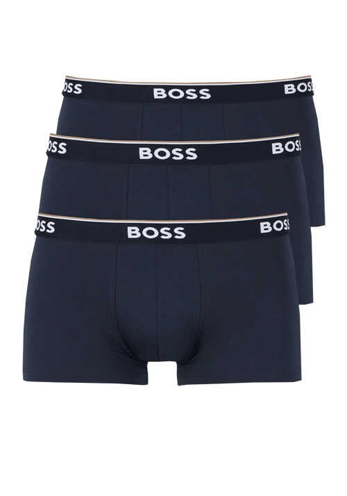 BOSS Boxershorts breiter Gummibund Logoschriftzug 3er Pack nachtblau
