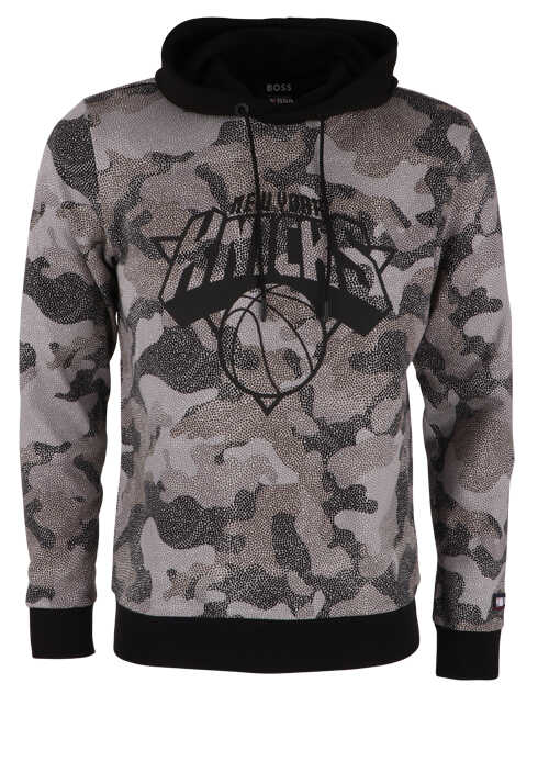 BOSS Hoodie CAMO_NBA Langarm Kapuze Logo-Prägung Camouflage schwarz