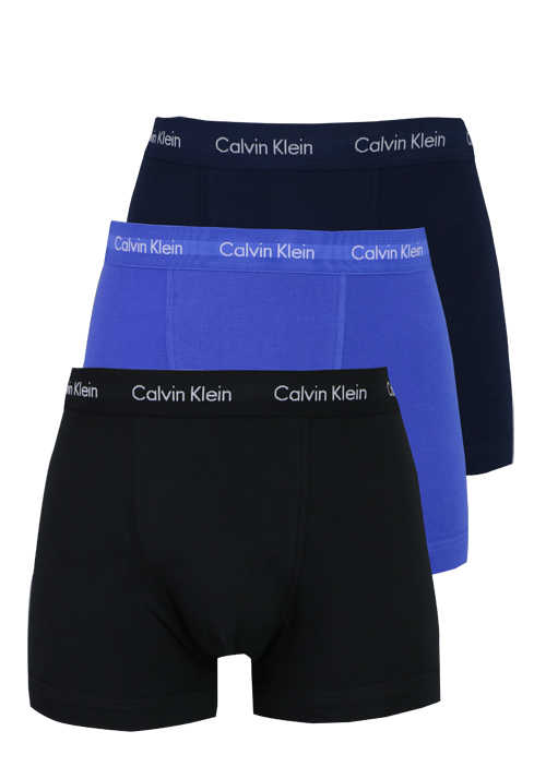 CALVIN KLEIN Trunks 3er Pack Logo-Gummibund Stretch schwarz/navy/blau