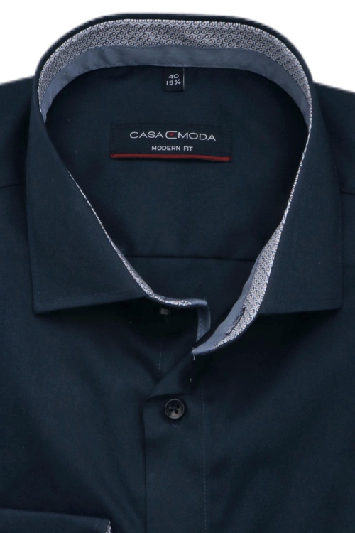 CASAMODA Modern Fit Hemd Langarm New Kent Kragen nachtblau