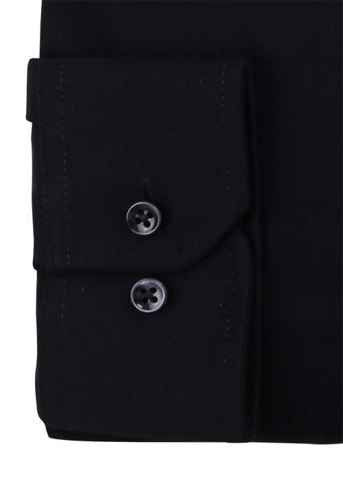 DESOTO Slim Fit Luxury Line Hemd Langarm Haifischkragen Jersey Stretch schwarz