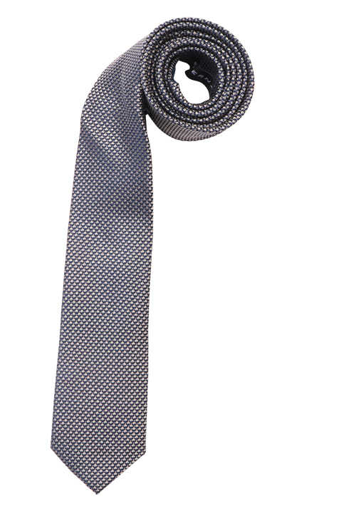 ETERNA Krawatte aus reiner Seide 6 cm breit Struktur Muster dunkelblau