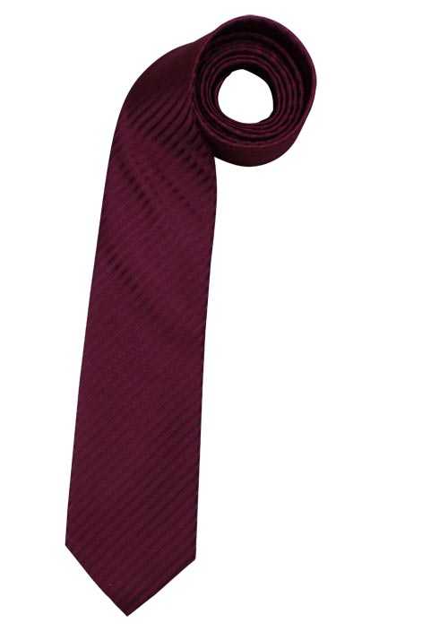 ETERNA Krawatte aus reiner Seide 7,5 cm breit Streifen dunkelrot