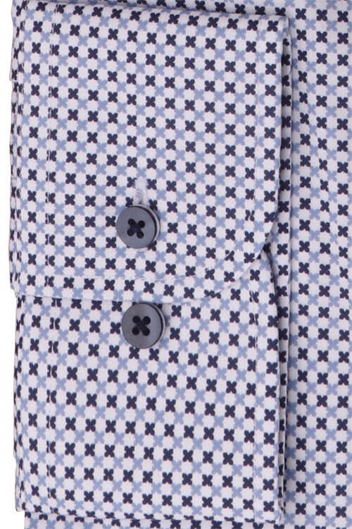 ETERNA Modern Fit Performence Hemd extra kurzer Arm Twill Muster blau