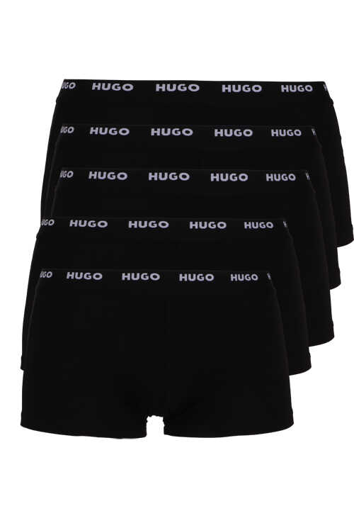 HUGO Boxershorts Gummibund mit Logoschriftzug 5er Pack schwarz