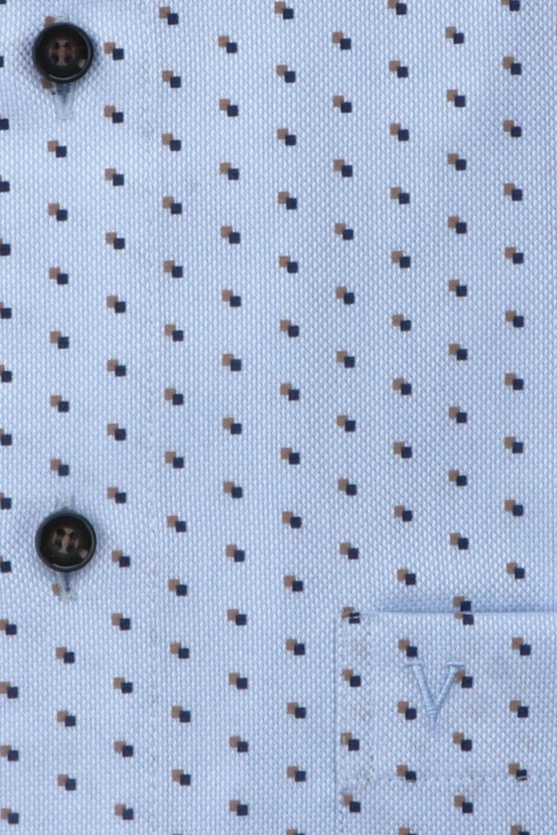 MARVELIS Modern Fit Hemd Langarm New Kent Kragen Muster hellblau