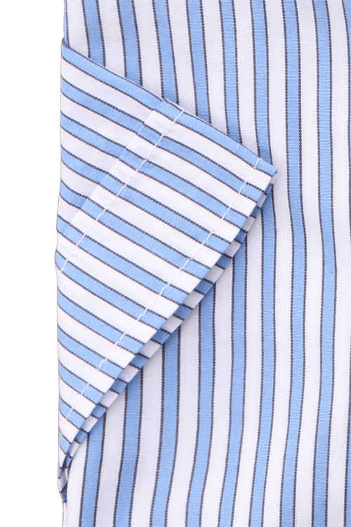 OLYMP Casual modern fit Hemd Halbarm Button Down Kragen Streifen blau