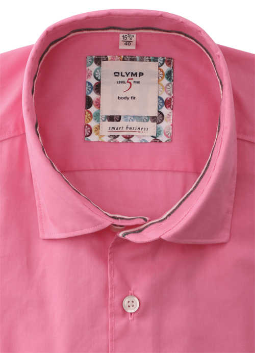 OLYMP Level Five Smart Business body fit Hemd Langarm Haifischkragen rosa