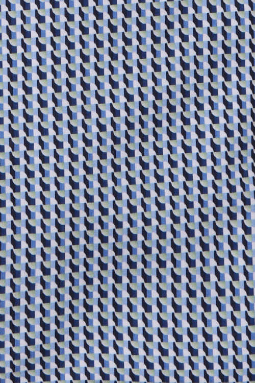 OLYMP Level Five 24/Seven body fit Hemd extra langer Arm Haifischkragen Muster blau