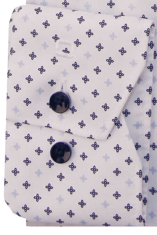 OLYMP Luxor modern fit Hemd extra kurzer Arm Button Down Kragen Muster weiß