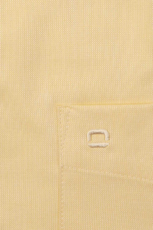 OLYMP Tendenz modern fit Hemd Halbarm New Kent Kragen Struktur gelb