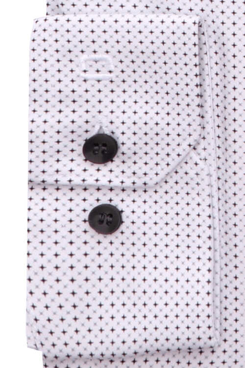 OLYMP No. Six 24/Seven super slim Hemd Langarm Button Down Kragen Muster weiß