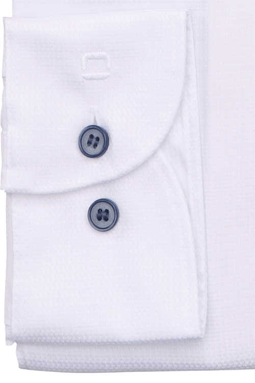 OLYMP Level Five 24/Seven body fit Hemd Langarm Jersey Muster weiß