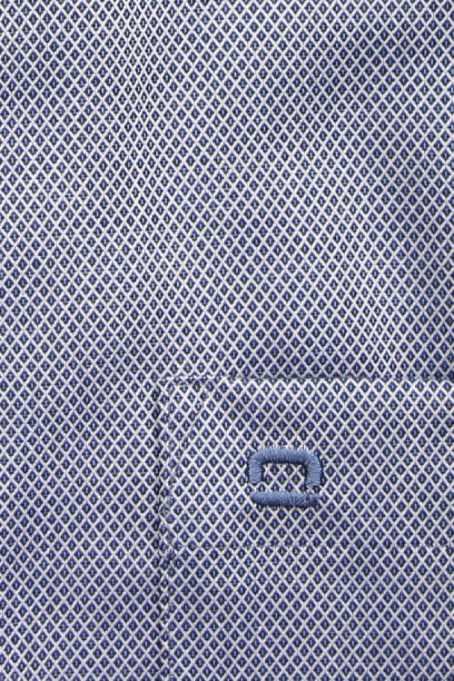 OLYMP Luxor modern fit Hemd Halbarm New Kent Kragen Struktur dunkelblau