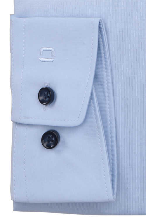 OLYMP Luxor 24/Seven modern fit Hemd extra langer Arm Jersey Stretch blau