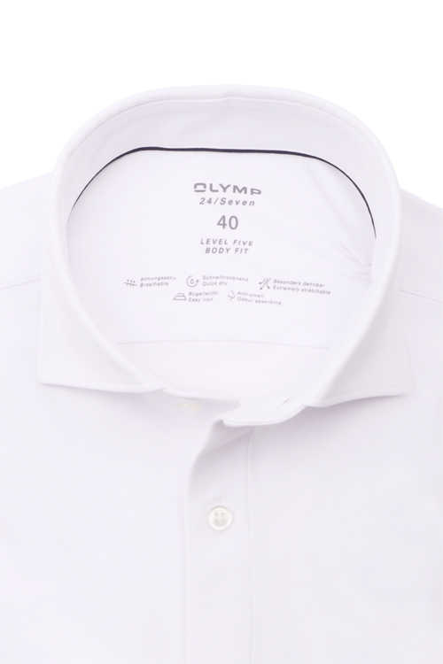 OLYMP Level Five 24/Seven body fit Hemd extra langer Arm Haifischkragen weiß