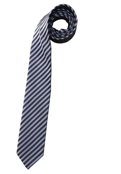 OLYMP Krawatte slim 6,5 cm breit aus reiner Seide Fleckabweisend Streifen hellblau