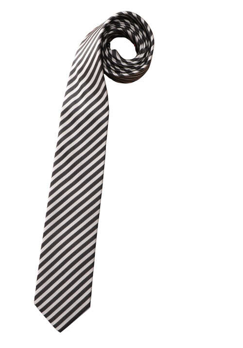 OLYMP Krawatte slim 6,5 cm breit aus reiner Seide Fleckabweisend Streifen schwarz