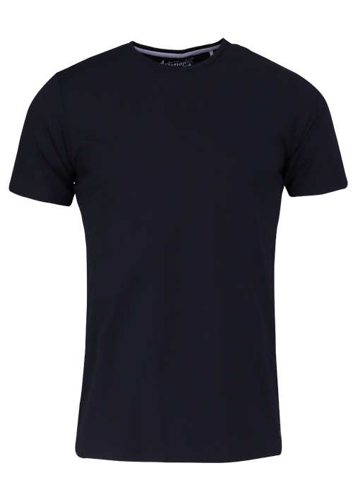 PURE Slim Fit T-Shirt Halbarm Rundhals Stretch schwarz