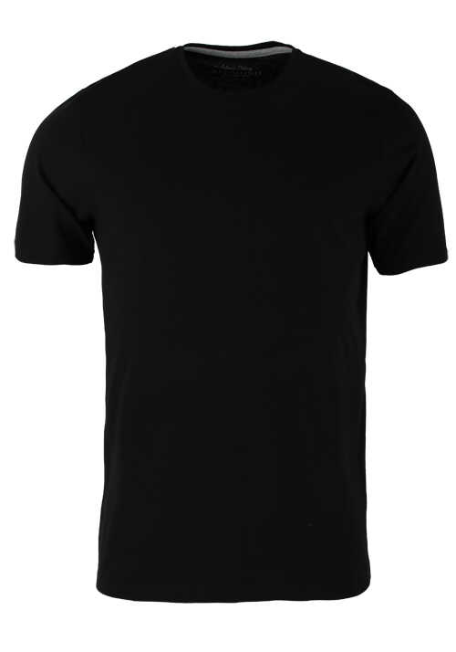REDMOND T-Shirt Kurzarm Rundhals schwarz