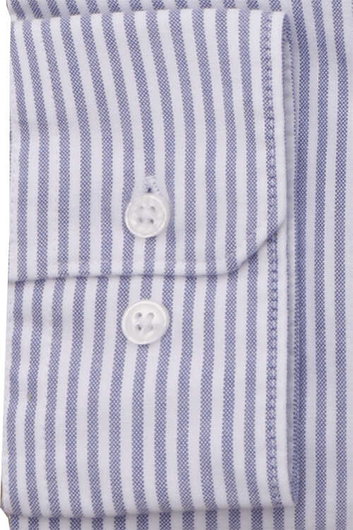 SEIDENSTICKER X-Slim Hemd Langarm Button Down Kragen Streifen blau
