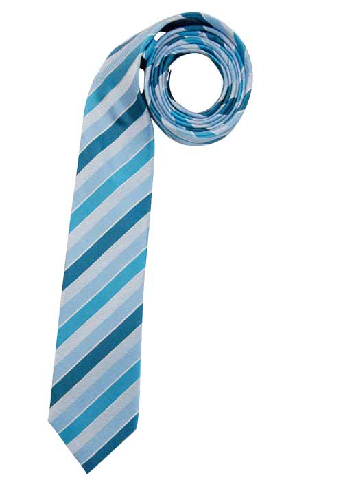 VENTI Krawatte aus reiner Seide 6 cm breit Streifen türkis