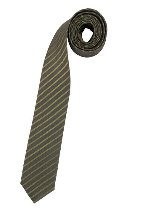 VENTI Seidenkrawatte 6 cm breit fleckenabweisend Streifen oliv