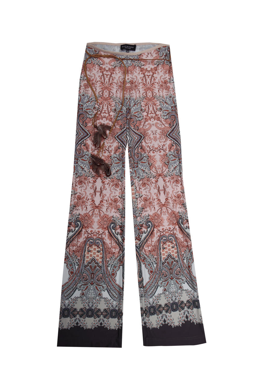 Produktbild fr 'ANA ALCAZAR Boot Cut Hose mit Flecht-Grtel Alloverdruck Multicolor'