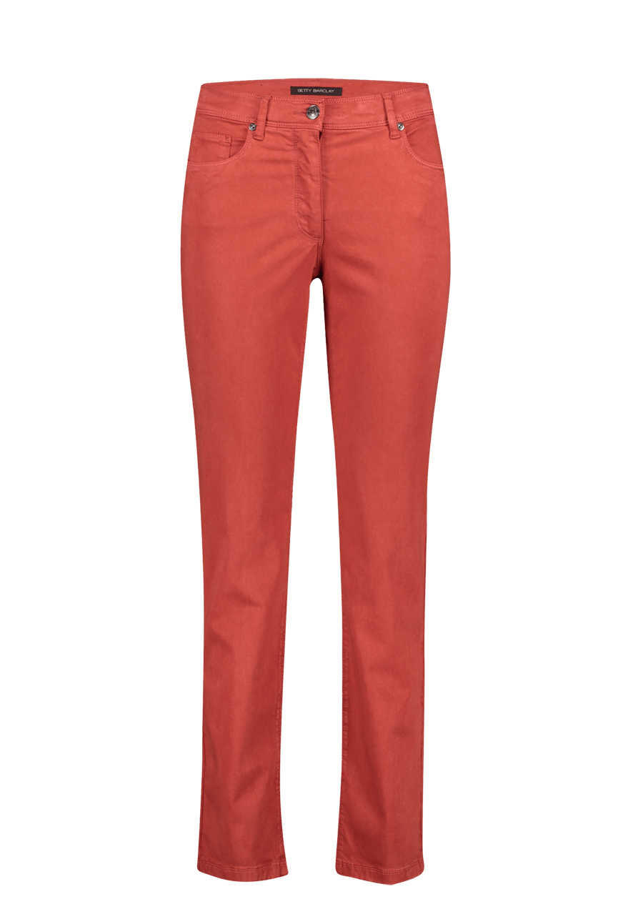 Produktbild fr 'BETTY BARCLAY Slim Hose Mid Waist 5-Pocket Strasssteine blutorange'