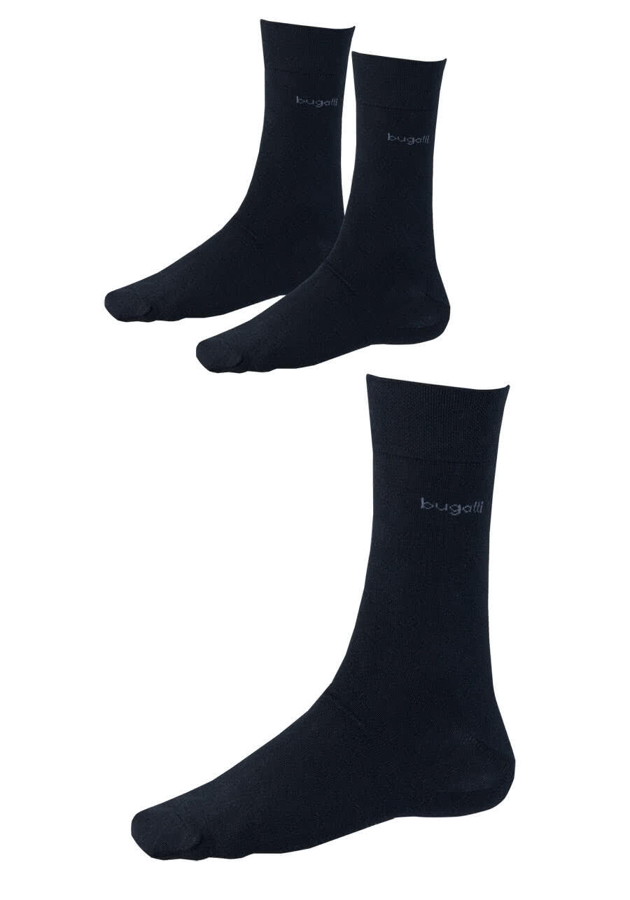 Produktbild fr 'BUGATTI Herrensocken mit Logoschriftzug 3er Pack schwarz'