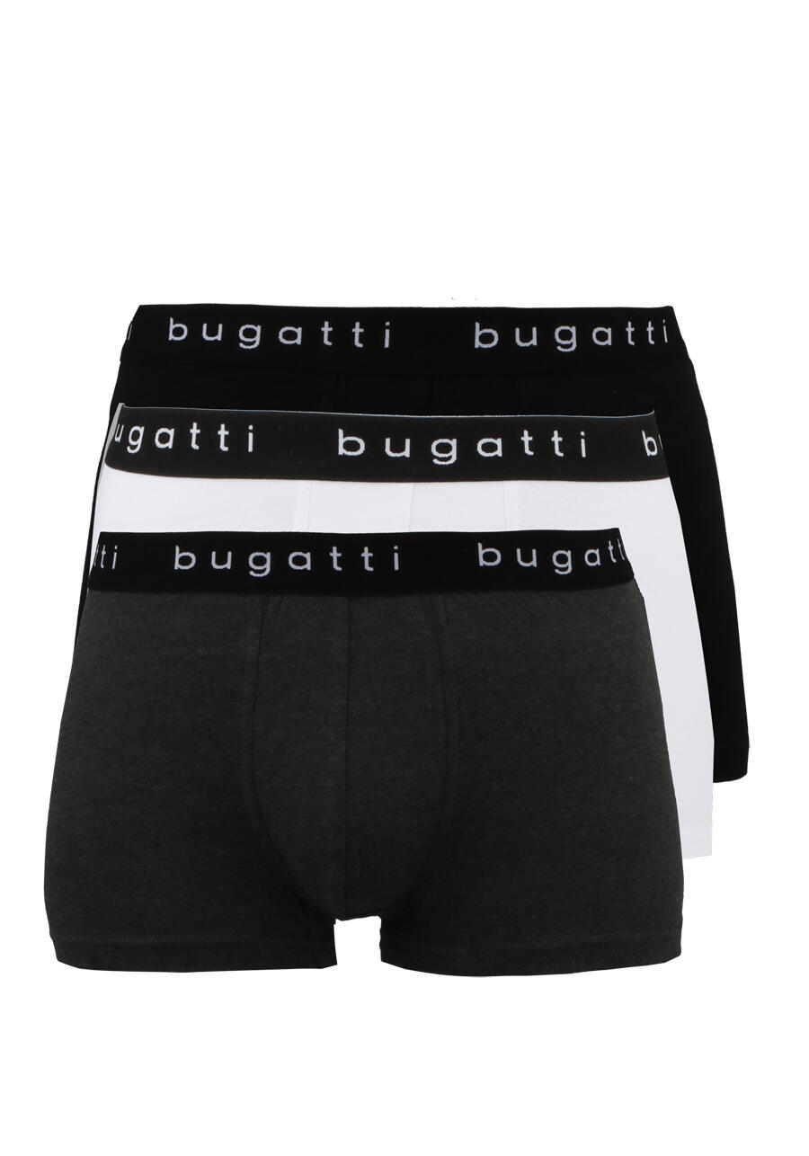 Produktbild fr 'BUGATTI Pants breiter Gummibund Single Jersey 3er Pack schwarz/grau/wei'