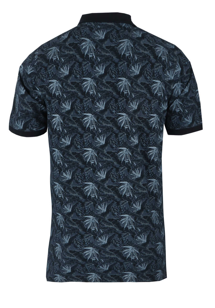 CASAMODA Polo-Shirt Halbarm Polokragen Muster dunkelblau