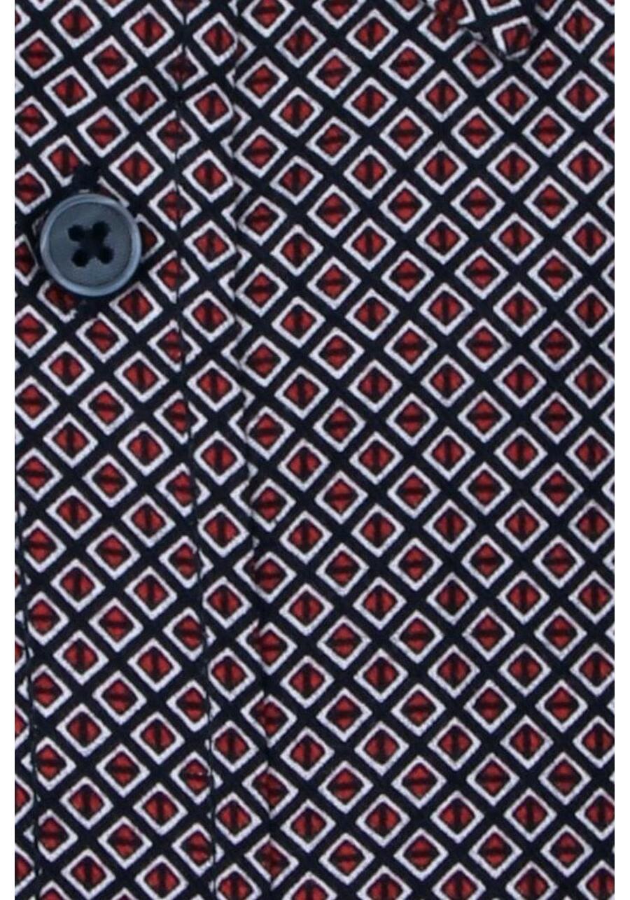 Produktbild fr 'CASAMODA Casual Fit Hemd Langarm Button Down Kragen Muster rot'