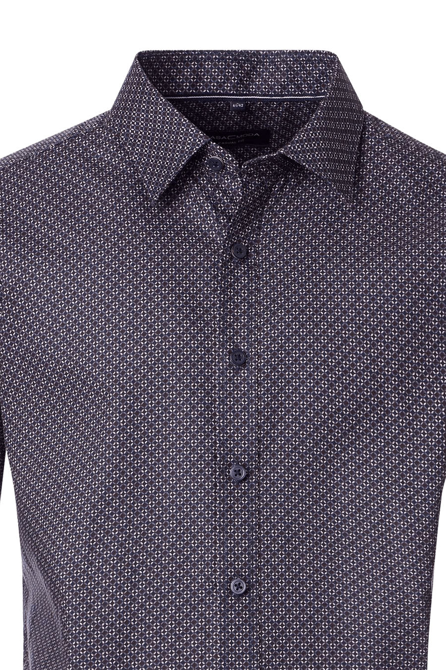Produktbild f�r 'CASAMODA Casual Fit Hemd Langarm New Kent Kragen Muster blau'