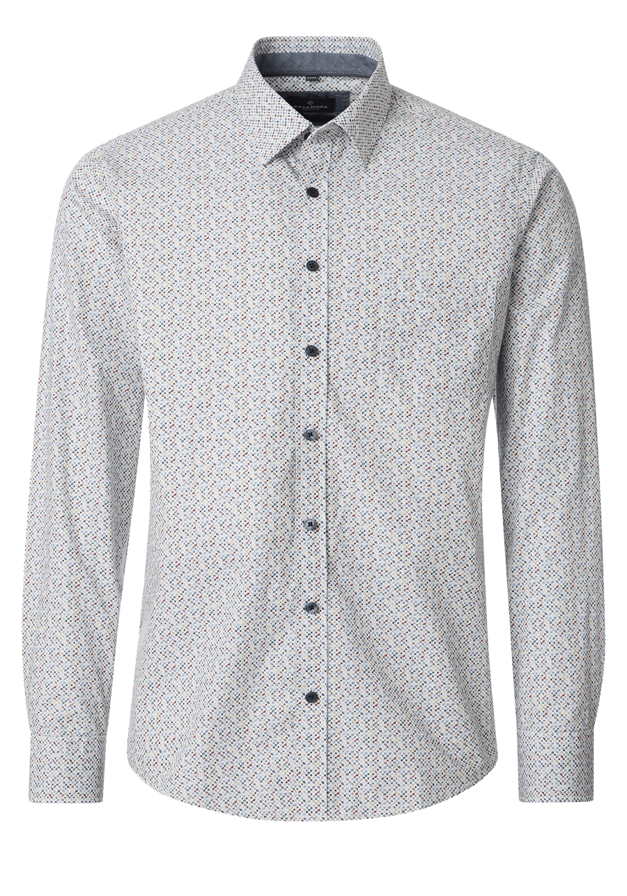 Produktbild f�r 'CASAMODA Casual Fit Hemd Langarm New Kent Kragen Muster rot'