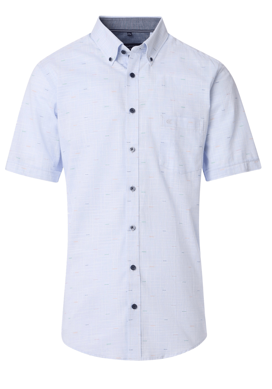 Produktbild f�r 'CASAMODA Casual Fit Hemd Halbarm Button Down Kragen Struktur blau'