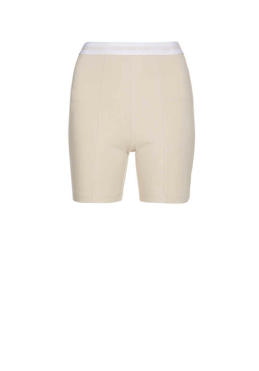 Produktbild fr 'CALVIN KLEIN JEANS Shorts Gummibund Logo-Detail Uni beige'