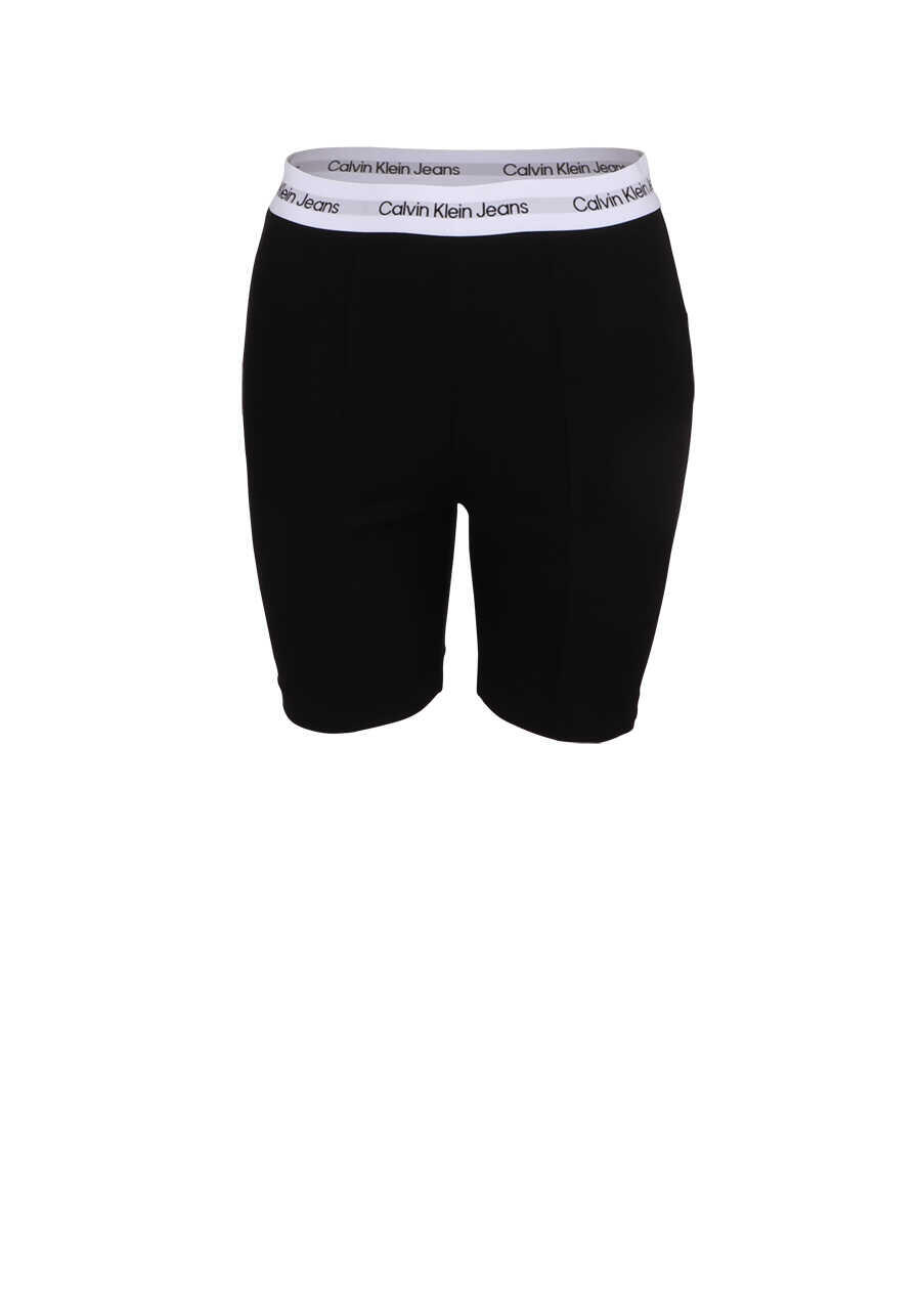 Produktbild fr 'CALVIN KLEIN JEANS Shorts Gummibund Logo-Detail Uni schwarz'