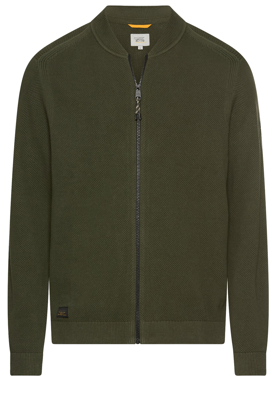 Produktbild f�r 'CAMEL ACTIVE Cardigan Langarm Rei�verschluss Strick oliv'