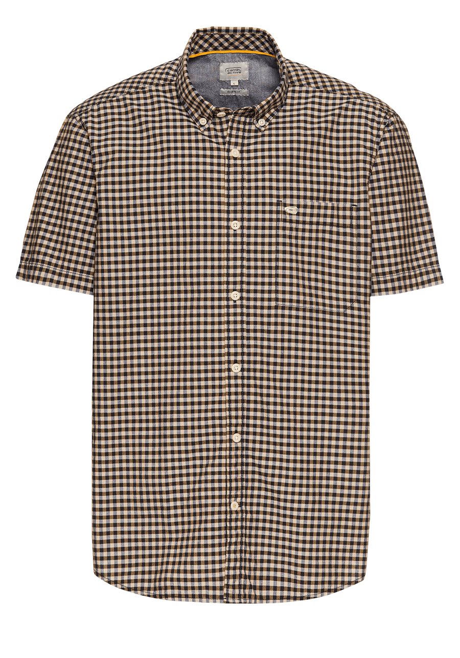 Produktbild fr 'CAMEL ACTIVE Hemd Halbarm Button Down Kragen Karo blau'