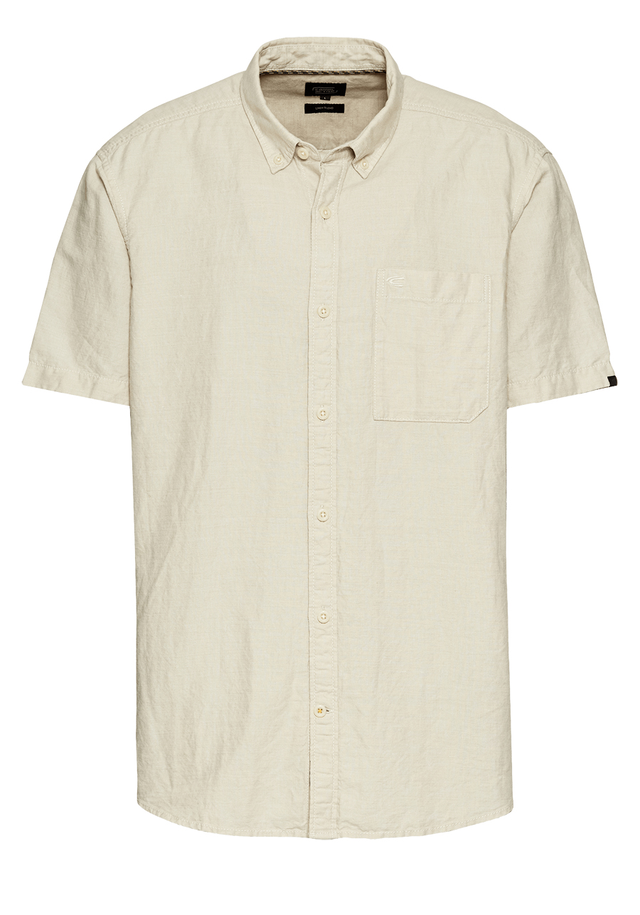 Produktbild fr 'CAMEL ACTIVE Hemd Halbarm Button Down Kragen Leinenmix beige'