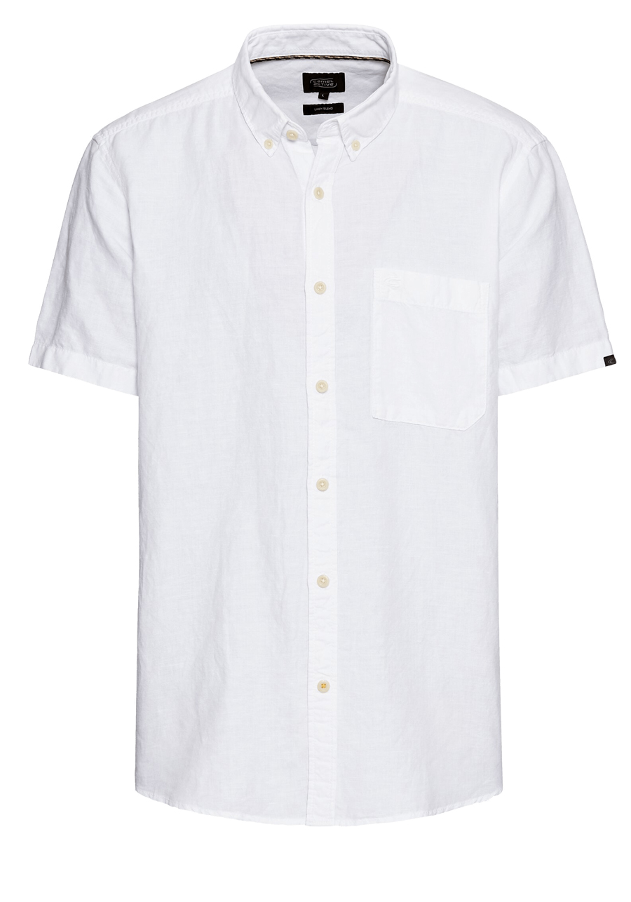 Produktbild fr 'CAMEL ACTIVE Hemd Halbarm Button Down Kragen Leinenmix wei'