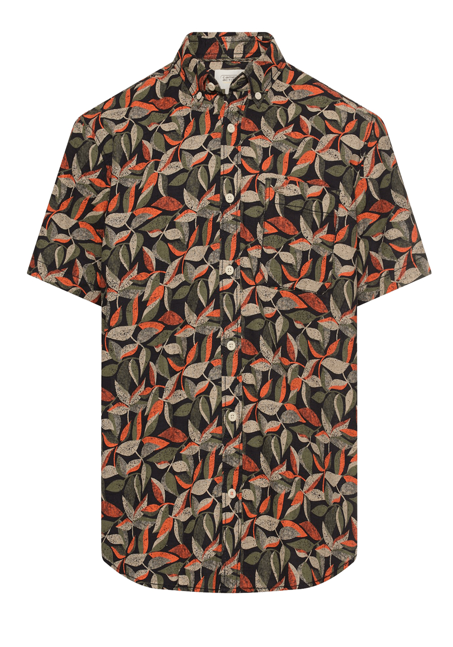 Produktbild f�r 'CAMEL ACTIVE Hemd Halbarm Button Down Kragen Muster orange'