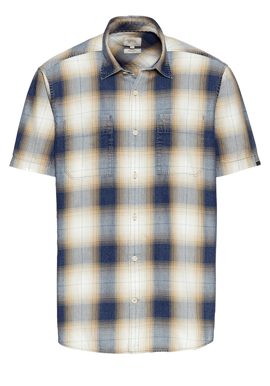 Produktbild fr 'CAMEL ACTIVE Hemd Halbarm New Kent Kragen Karo blau'