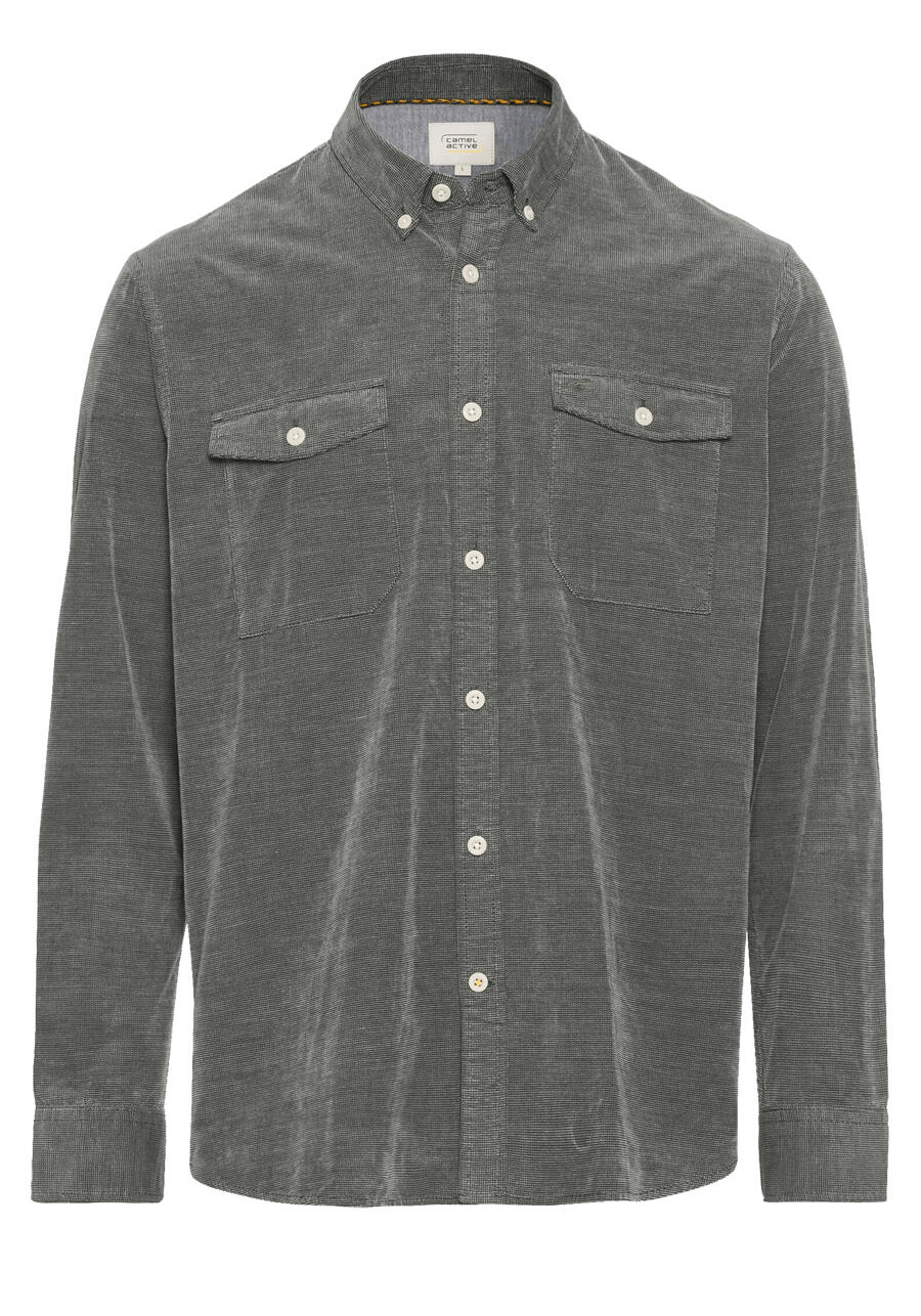 Produktbild fr 'CAMEL ACTIVE Hemd Langarm Button Down Kragen Cord oliv'