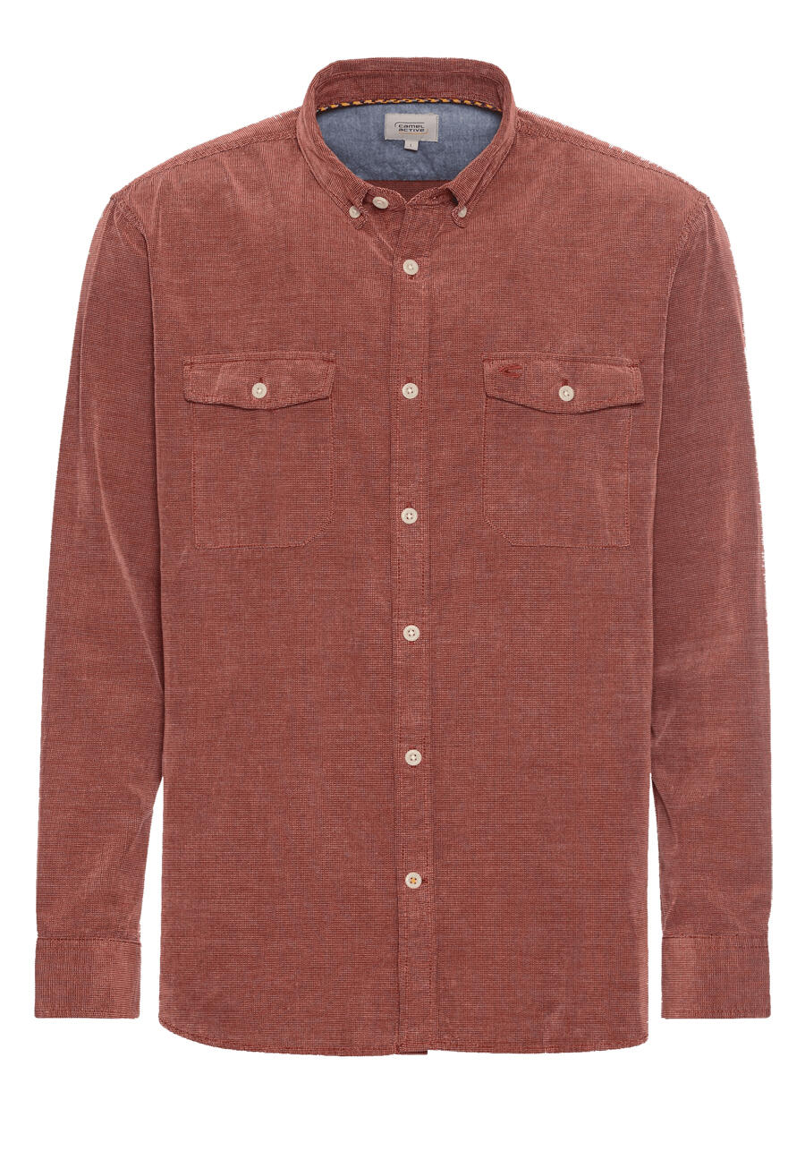 Produktbild fr 'CAMEL ACTIVE Hemd Langarm Button Down Kragen Cord ziegelrot'