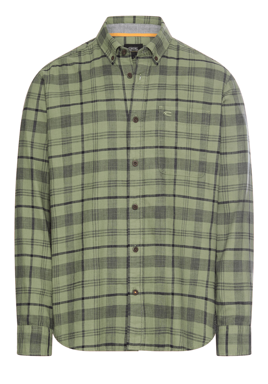 Produktbild f�r 'CAMEL ACTIVE Hemd Langarm Button Down Kragen Flanell Karo gr�n'