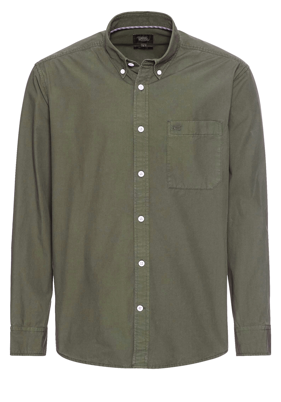 Produktbild fr 'CAMEL ACTIVE Hemd Langarm Button Down Kragen oliv'